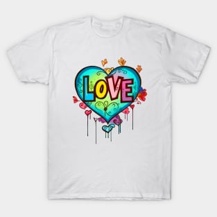 LGBTQ+ Gay Pride Month: Love No. 2 (Knock Out: Light Background) T-Shirt